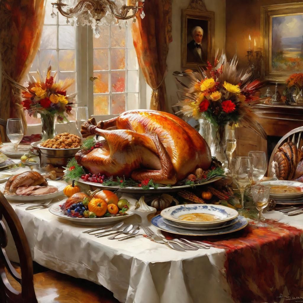 Thanksgiving tablte  by @Cute dog