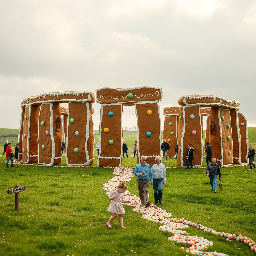 gingerbread henge: the stonehenge made from delicious cookies  by @char aznable