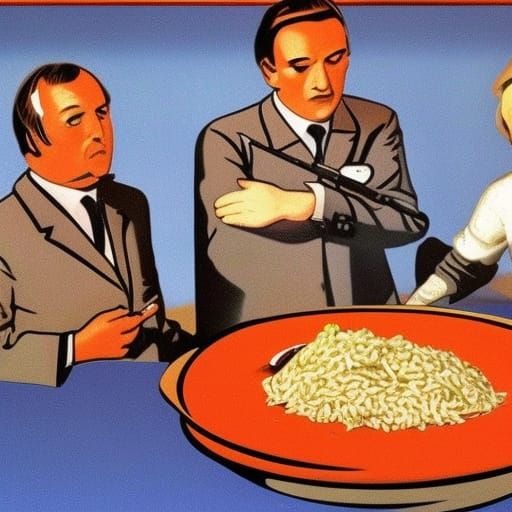 the man's rice is poisoned, space music enters into our busi...