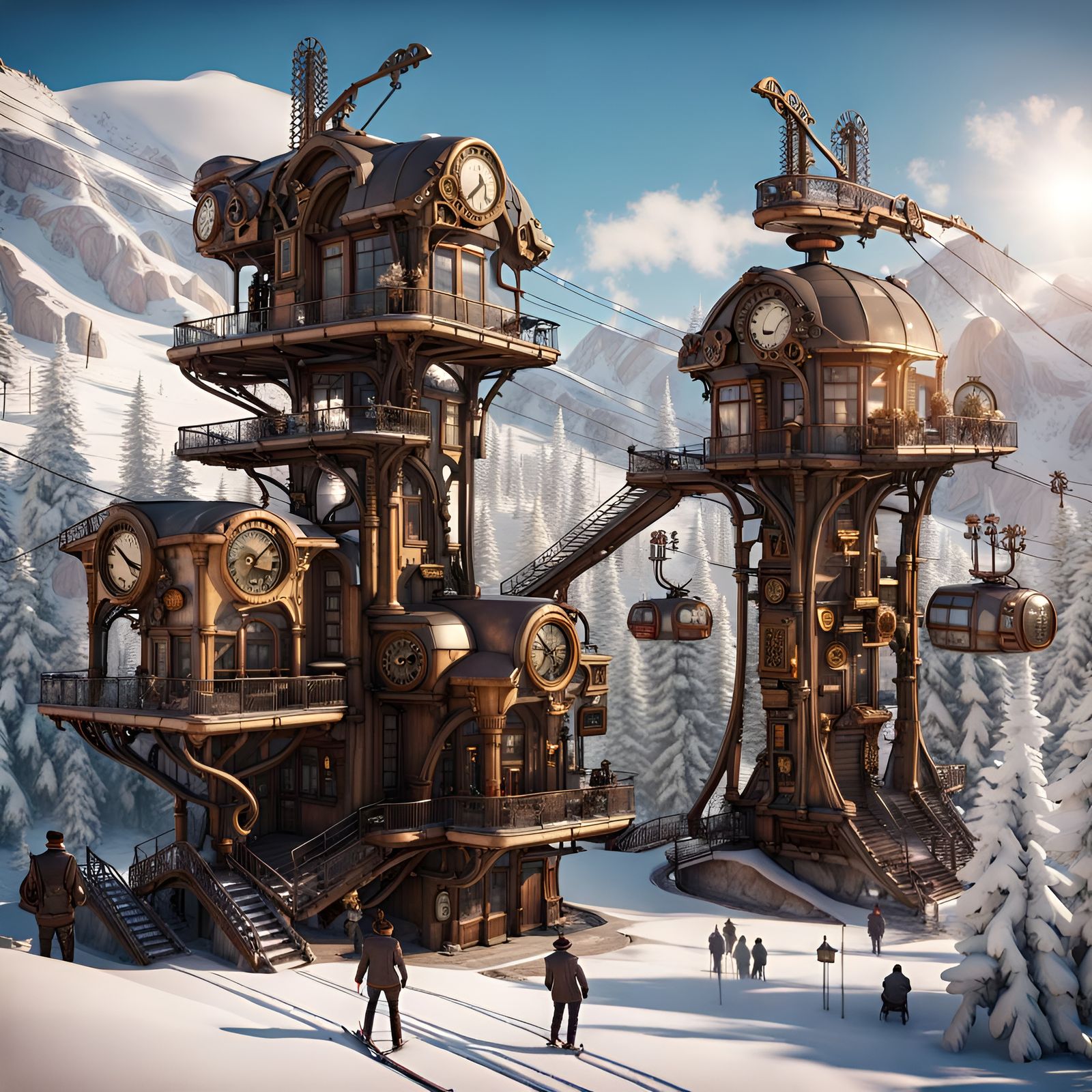 Steampunk Ski Resort  by @Jonny Lightning 