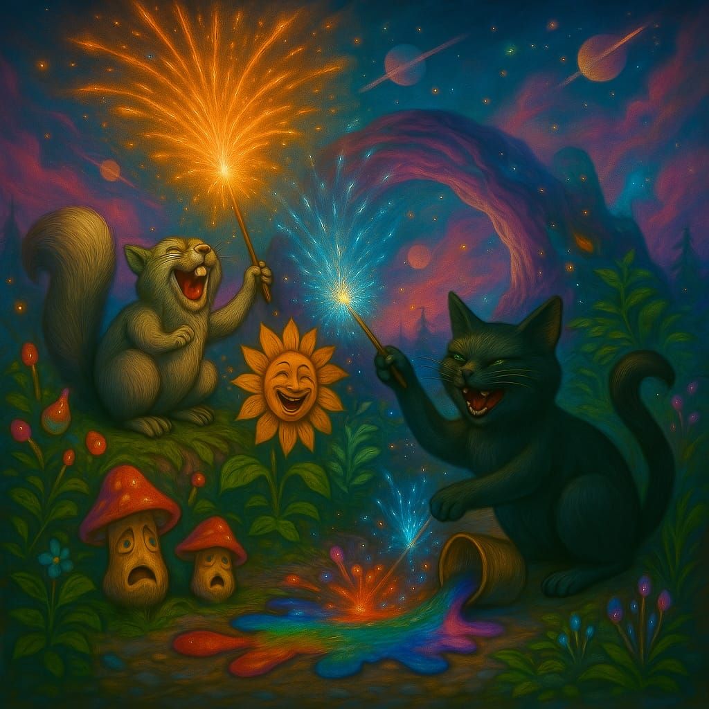 The squirrel and Albus mischief adventure