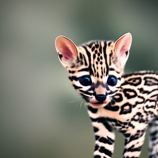 A baby ocelot with wings