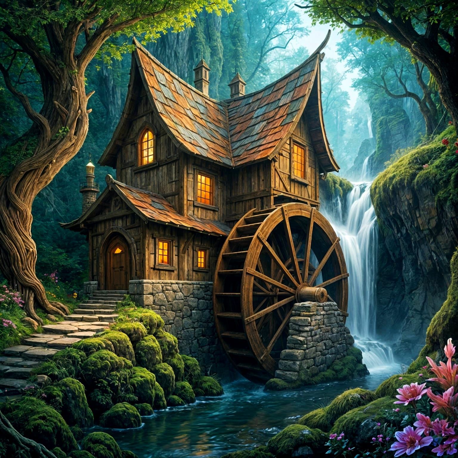 Fantasy waterwheel  by @Ramoneses