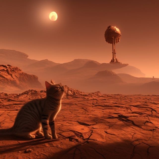 Cats on Mars AI Generated Artwork NightCafe Creator