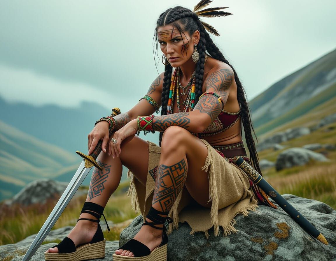 (3 Likes) warrior woman taking a break  by @PerraultNew