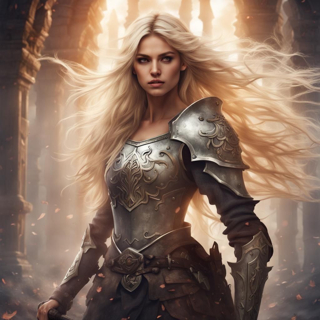 Paladin Girl - D&D Theme - AI Generated Artwork - NightCafe Creator