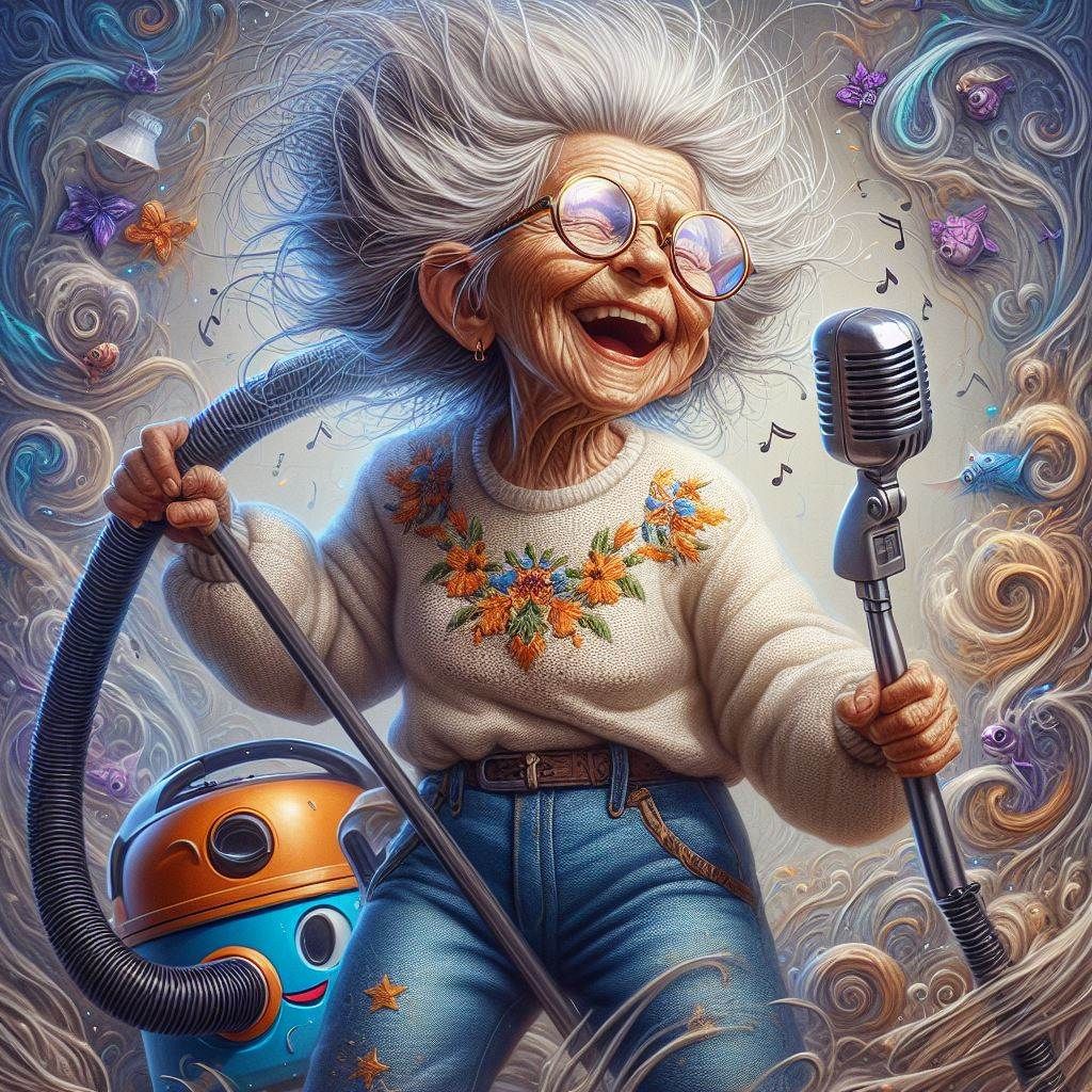 Granny's singing housework