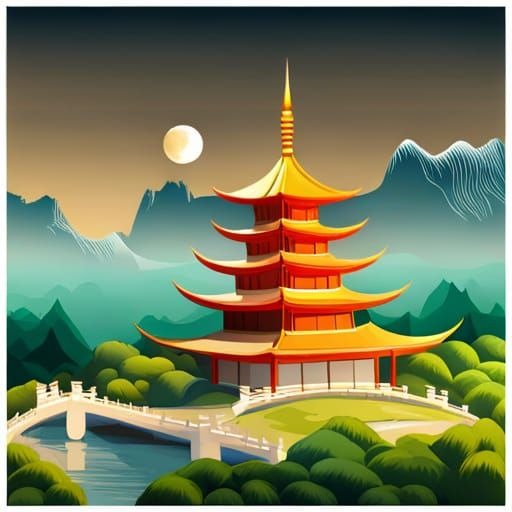 chinese pagoda landscape