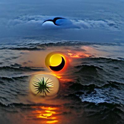 Sun and moon setting and rising
