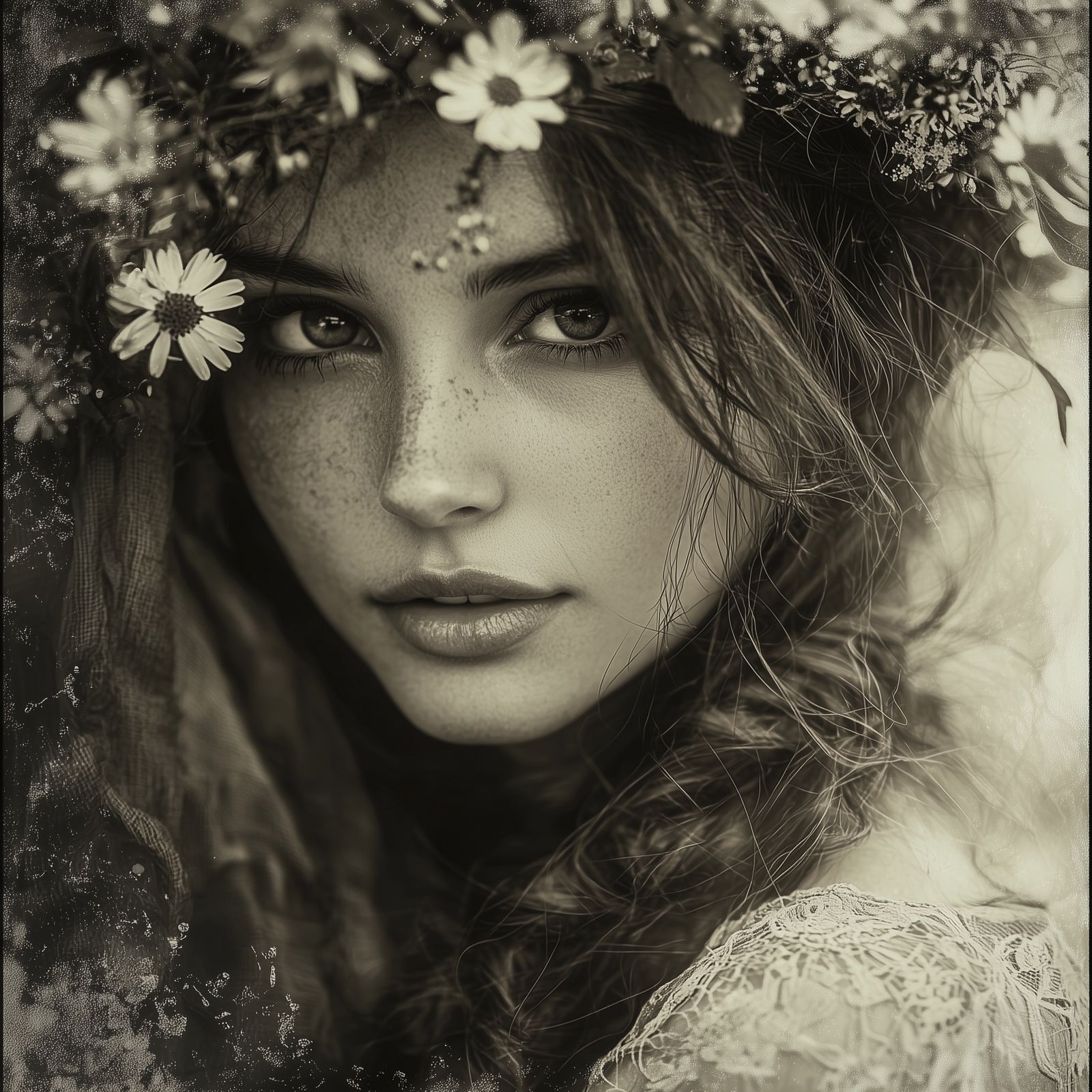 Vintage Style Worn Out Portrait