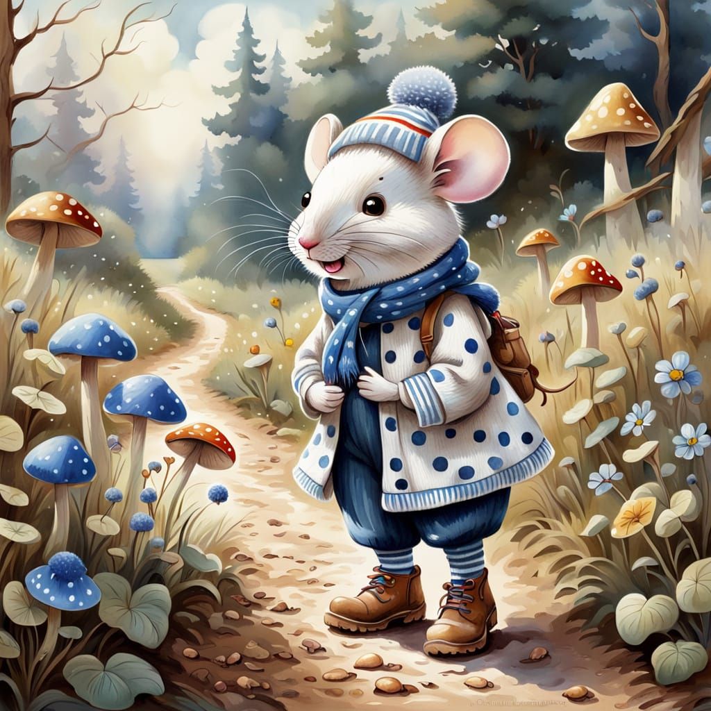 Polka Dot Mouse  by @Chickadee