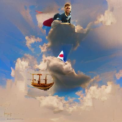 Captain Henry sailing through the sky