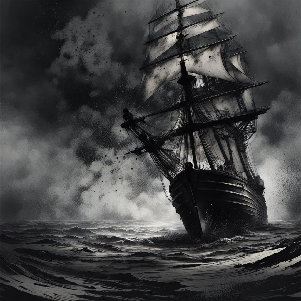 ship at sea  by @The Marshes