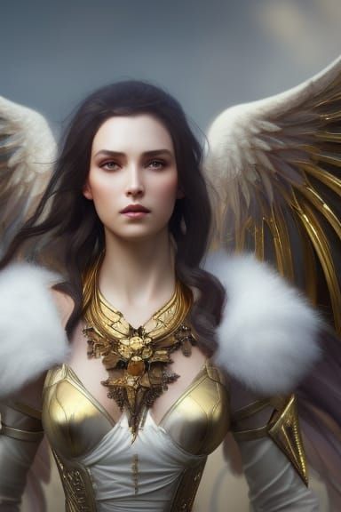 A beautiful female fallen angel 8k resolution concept art po...