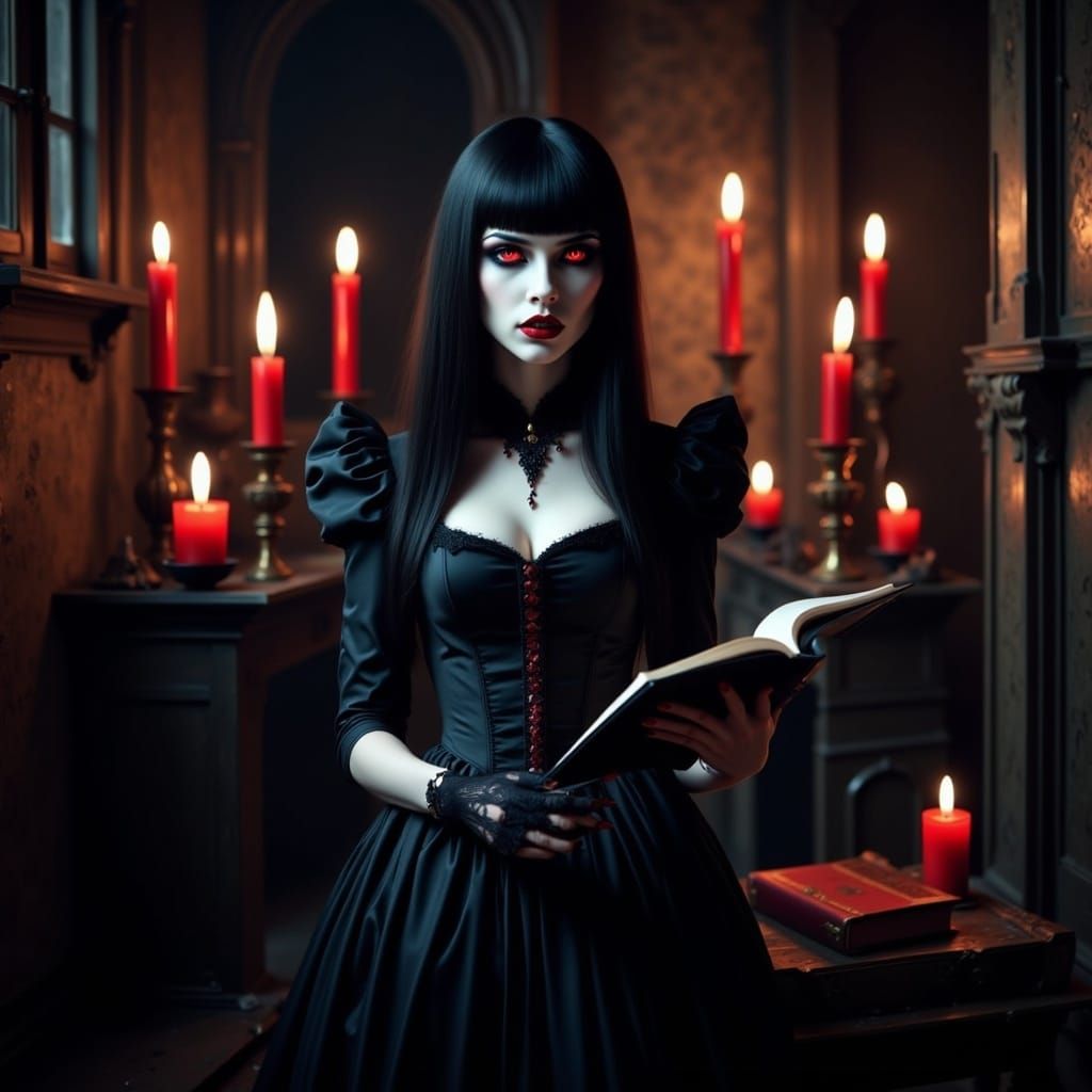 <lora:GothicVampireFlux:1.0> 