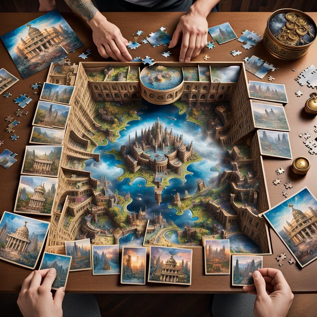 A scene within a jigsaw puzzle