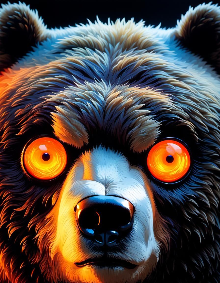 Close Up Microphotograph Towering Obese Bear Lamp Eyes Orange   P2fIrU9XmPqeBkGZPVrO  1  8ujc3 