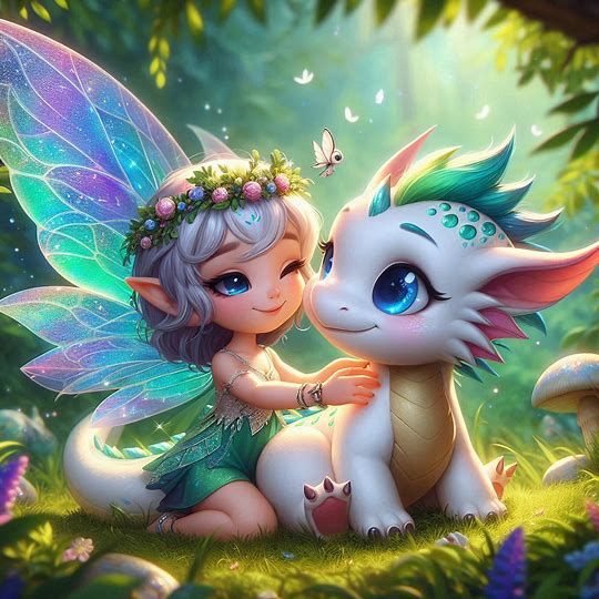 Fairy and dragon