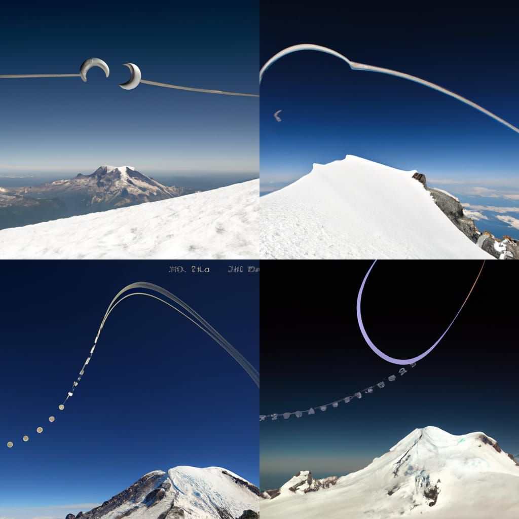 No gravity quantum anchor in crescents over Mount Rainier