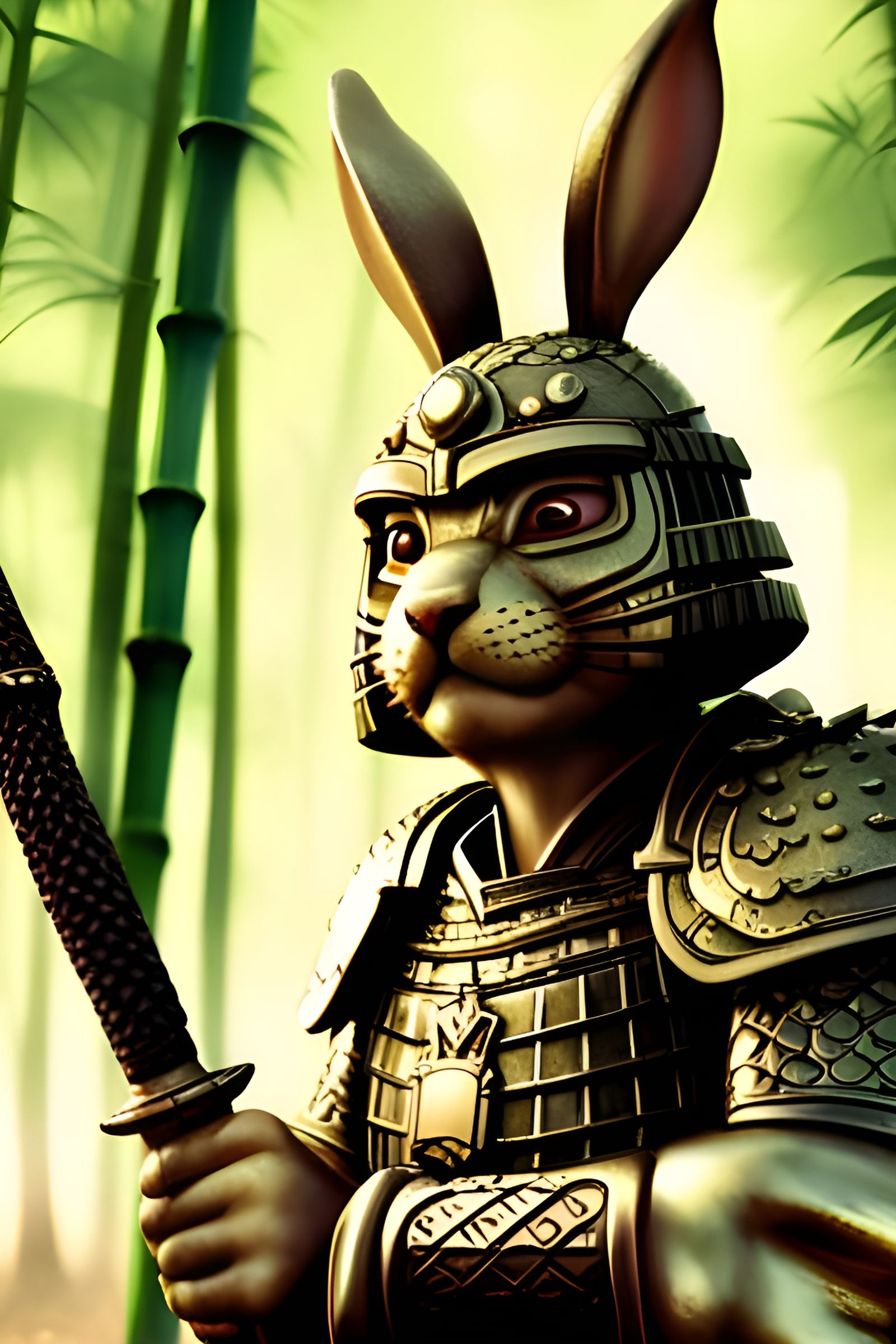 Rabbit Samurai - 2 - AI Generated Artwork - NightCafe Creator