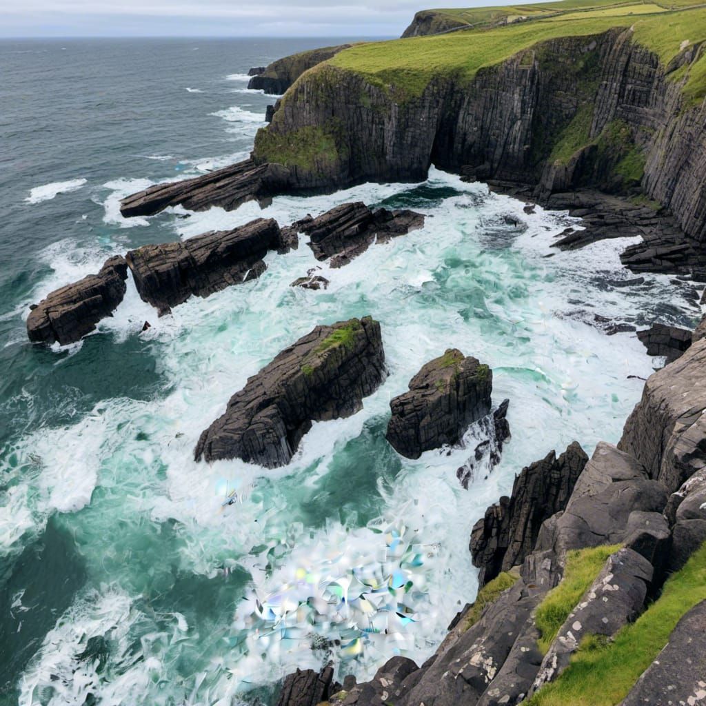 Crashing Waves using <lora:Cliffs by Znarf:1.0>