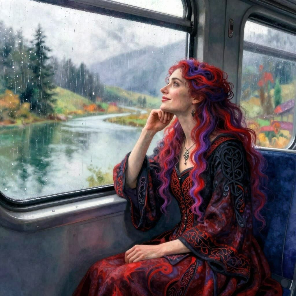 Zugfahrt - Zwischenmomente -  In-Between-Moments  - (hab tatsächlich ein Kleid, das in etwa so aussieht. ...  by @Tanja Isa Fee