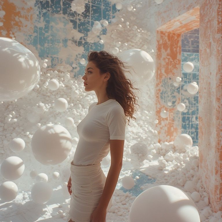 Side portrait with spheres