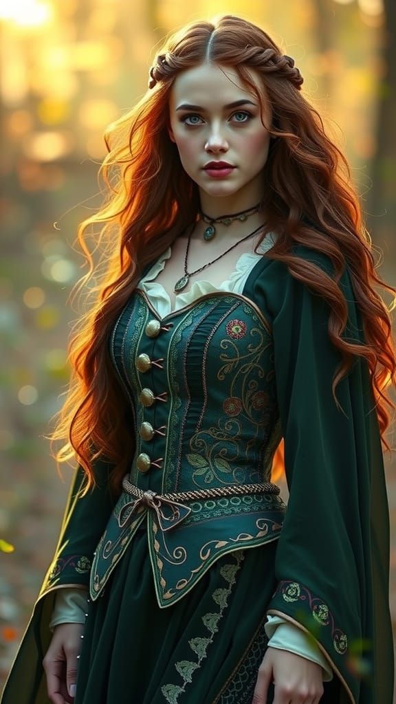 Celtic Warrior Queen in Gothic Style Regalia