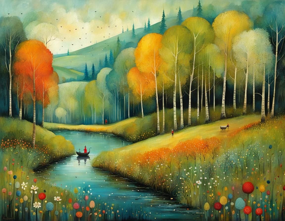 slipping down the stream  by @Amy 