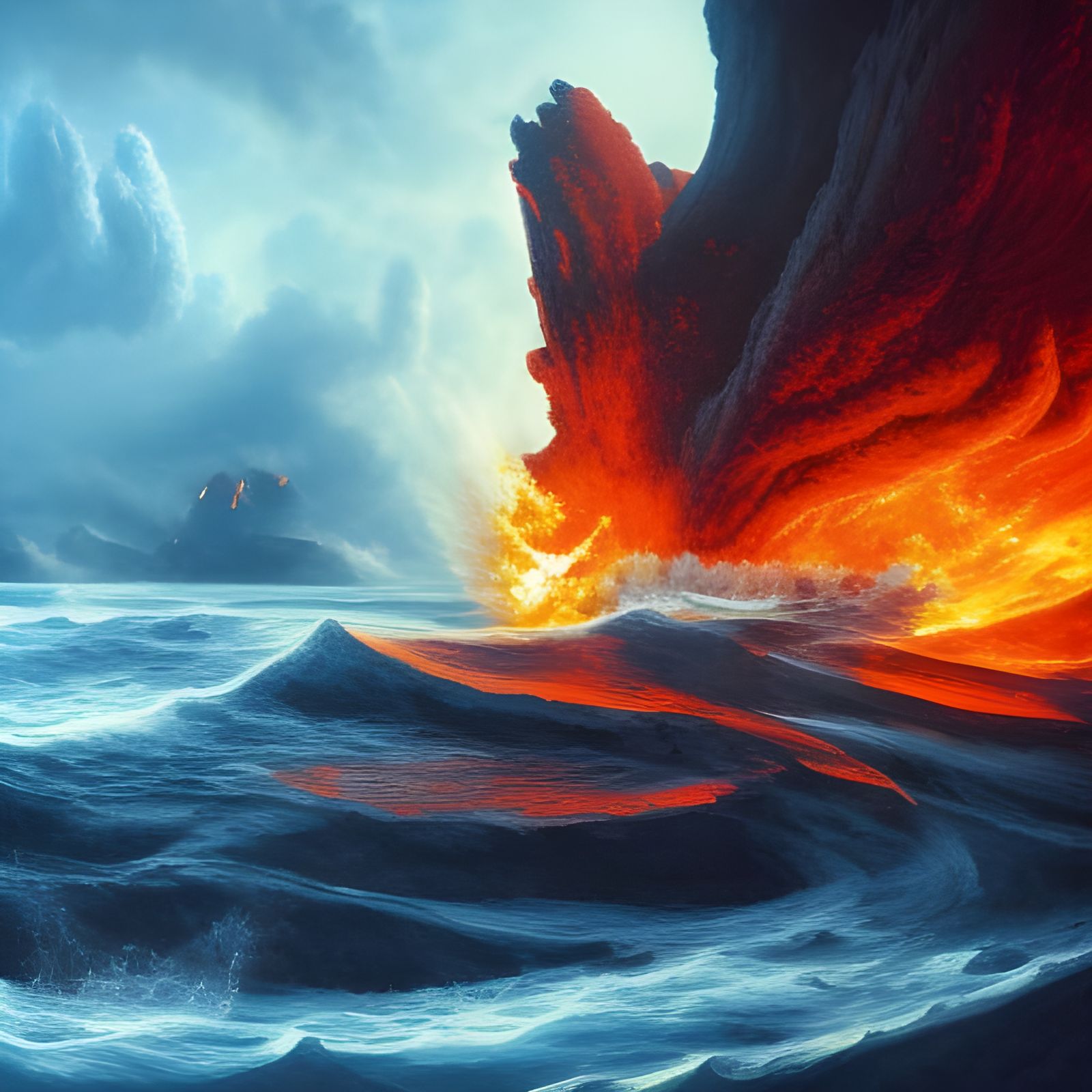 Lava versus water   by @D3NN1S