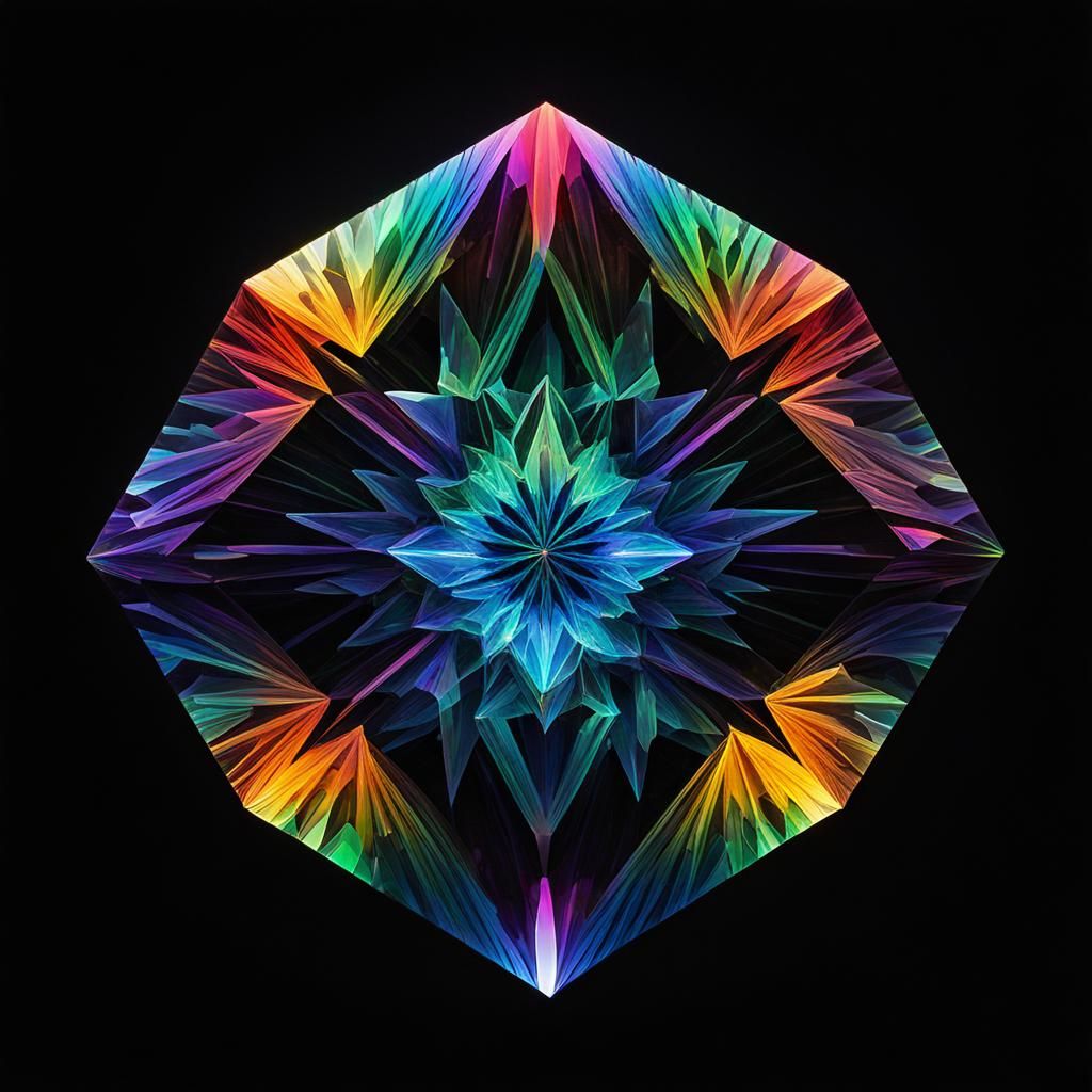 An intricately formed symmetrical crystal