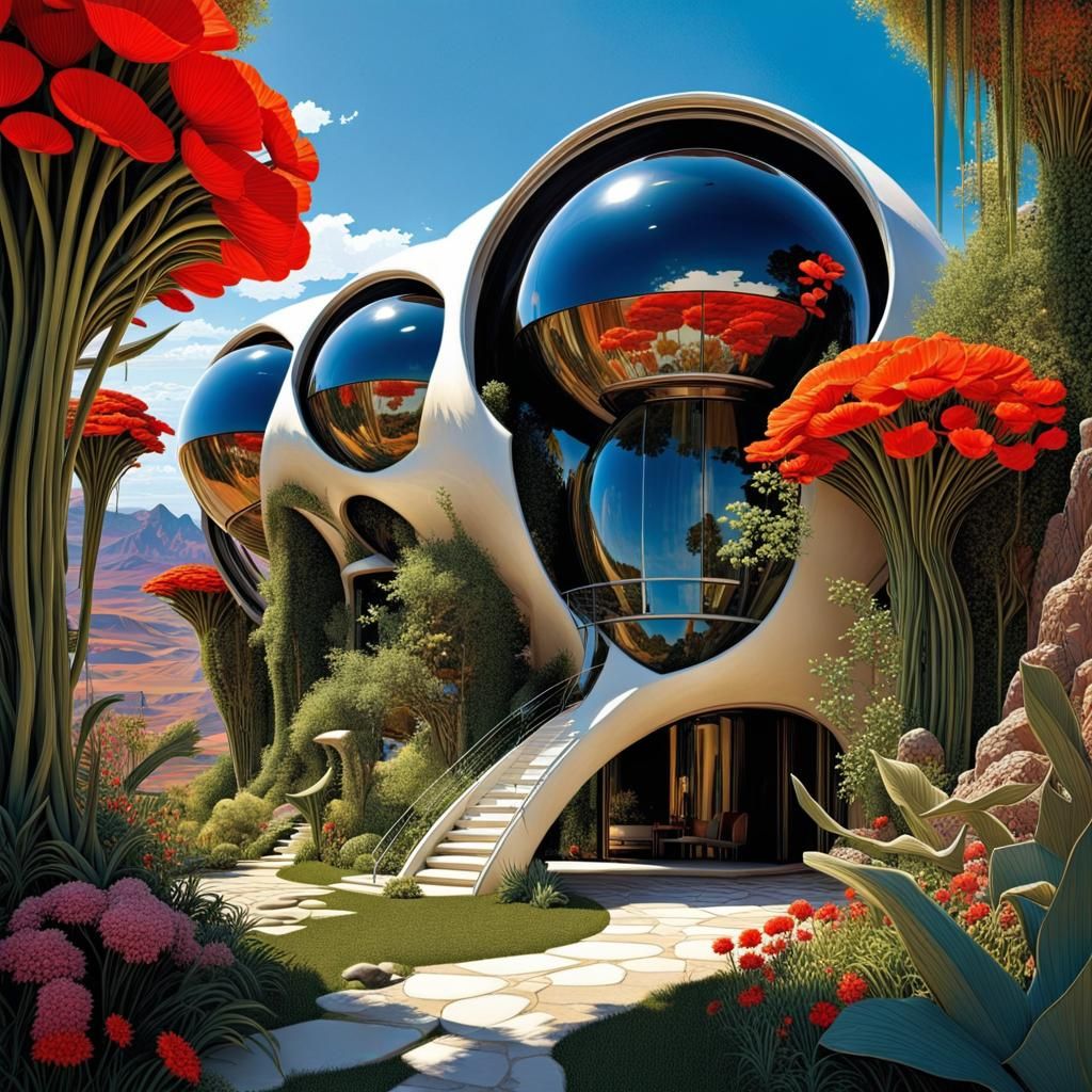 Home on a fully terraformed Mars.  by @Dobiki