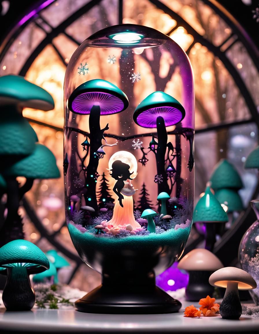 Fantasy Cupid in Magic Lava Lamp Forest