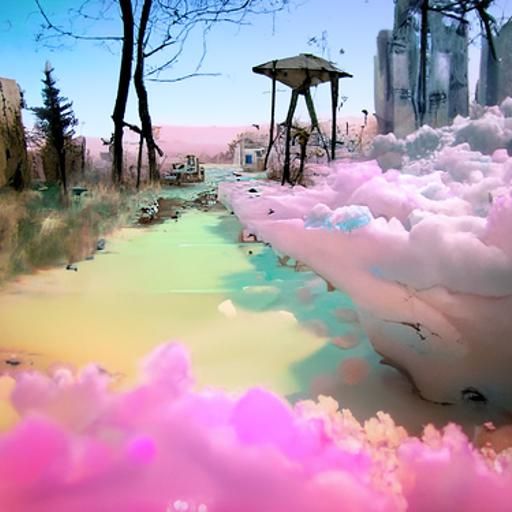 pastel post - apocalyptic wonderland