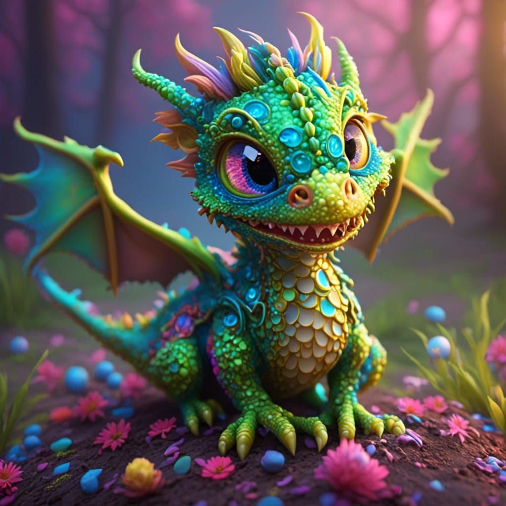 <lora:8k Vray HD CGI:1.0> Baby dragon hatching 