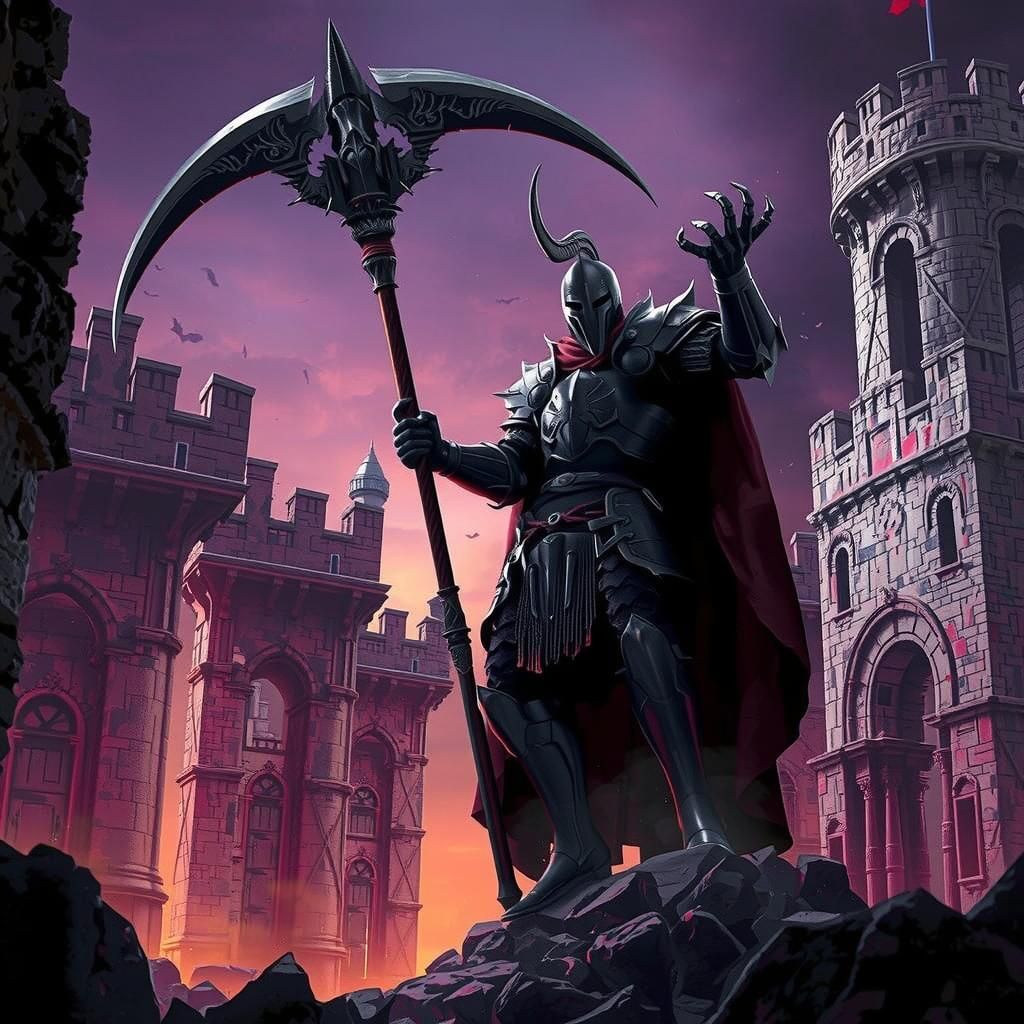 Menacing Knight with scythe 