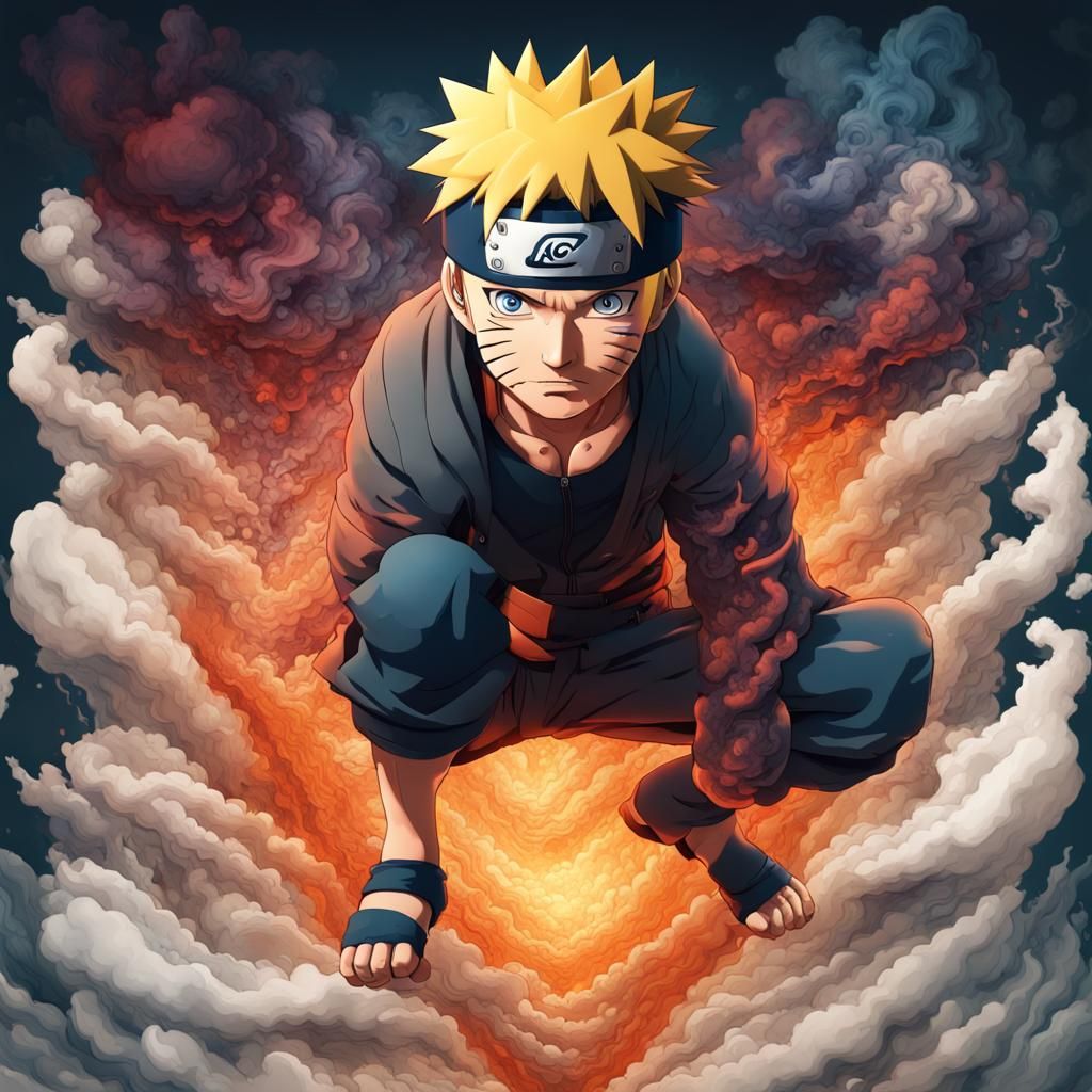 a Isometric 3d image 4d Graphic designer 2d Portrait of a Naruto in ...