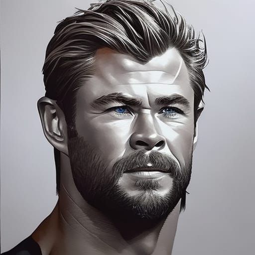 intricate::Chris Hemsworth elegant A very detailed portrait ...