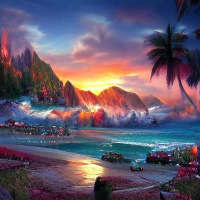 Sunset on the beach