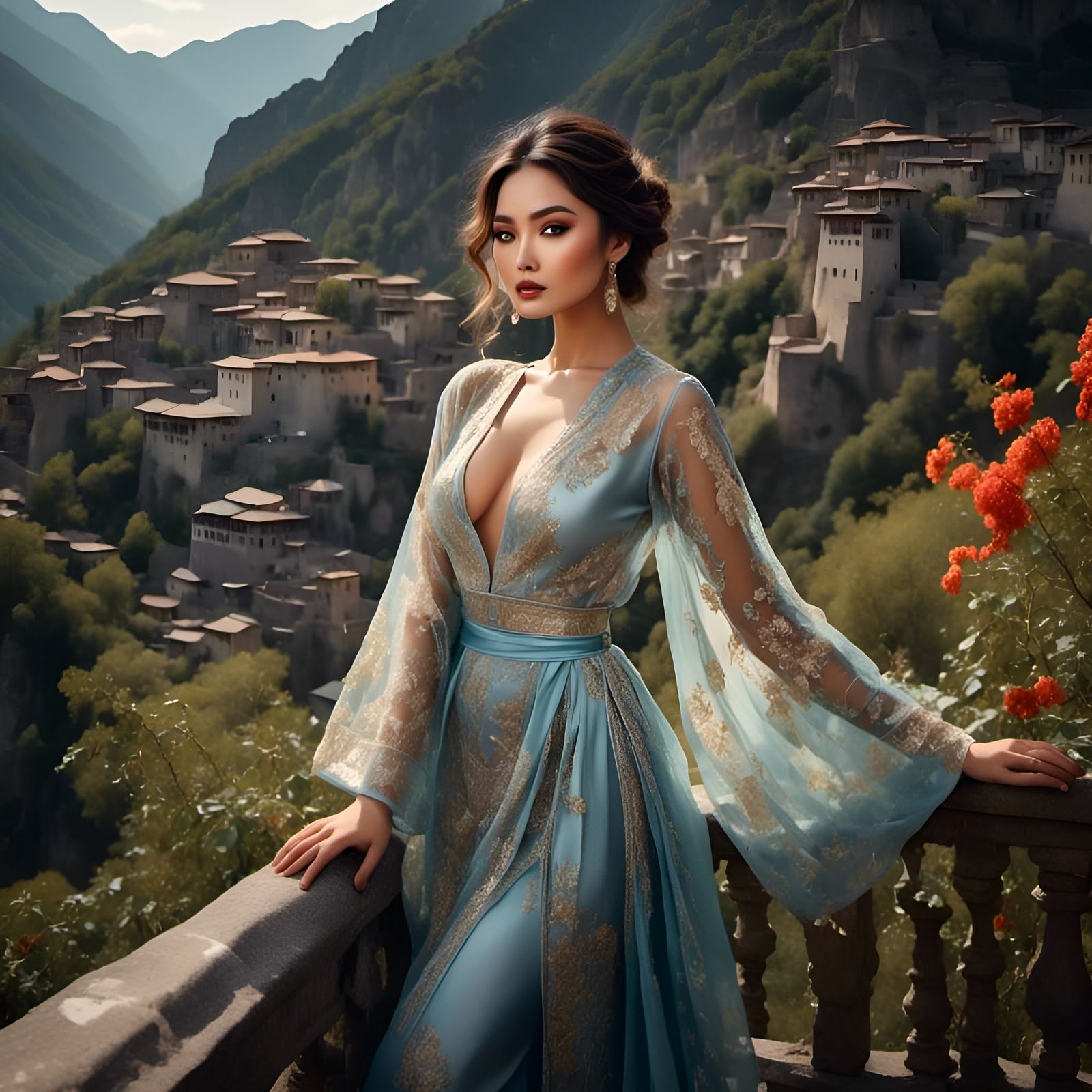 A Beautiful Woman<lora:Diversity:1.0> <lora:Beautiful Visions:0.5> <lora:Watercolor Visions:0.5> 