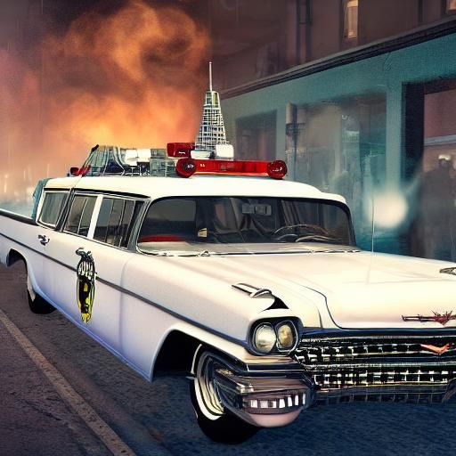 ecto-1 from ghostbuster, white cadillac millan 1959 hambulance ...