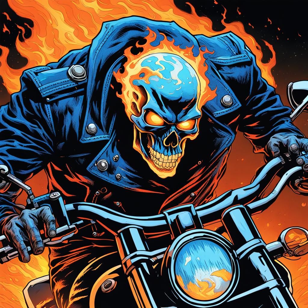 Ghost rider, blue flame