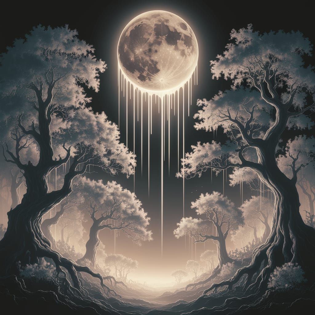 Melting Moon  by @Rogue Bayman