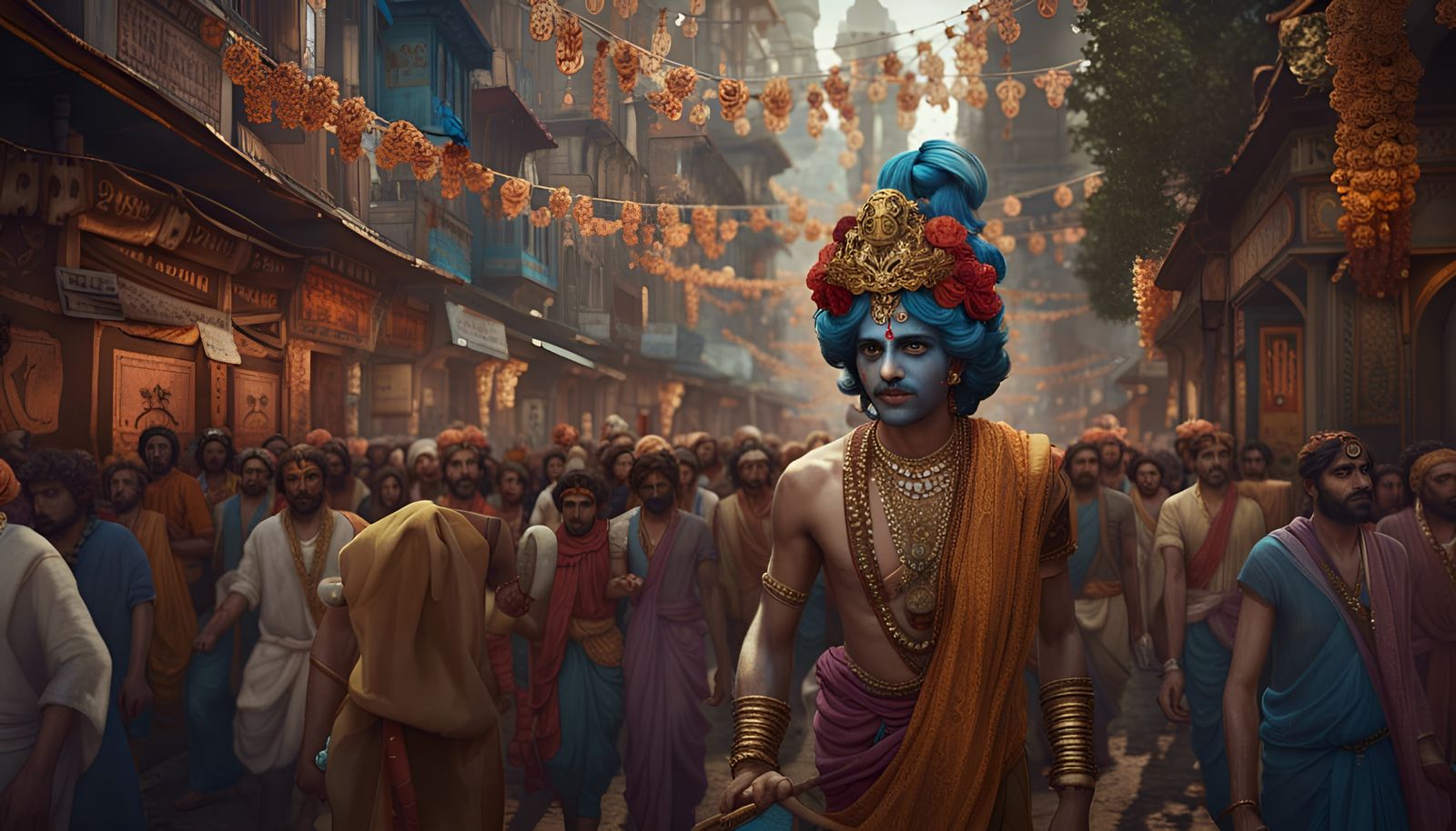 Krishna in Mumbai - AI Generated Artwork - NightCafe Creator