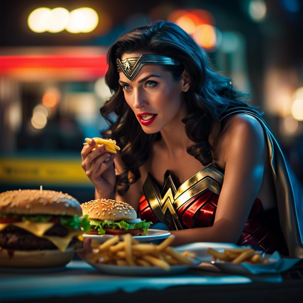 Wonder woman's night snack
