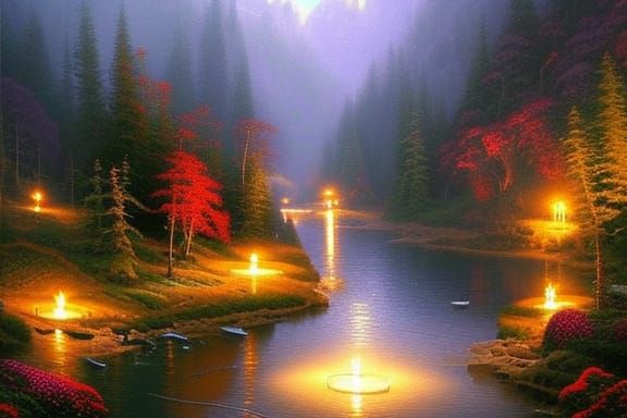 Candlelight on water