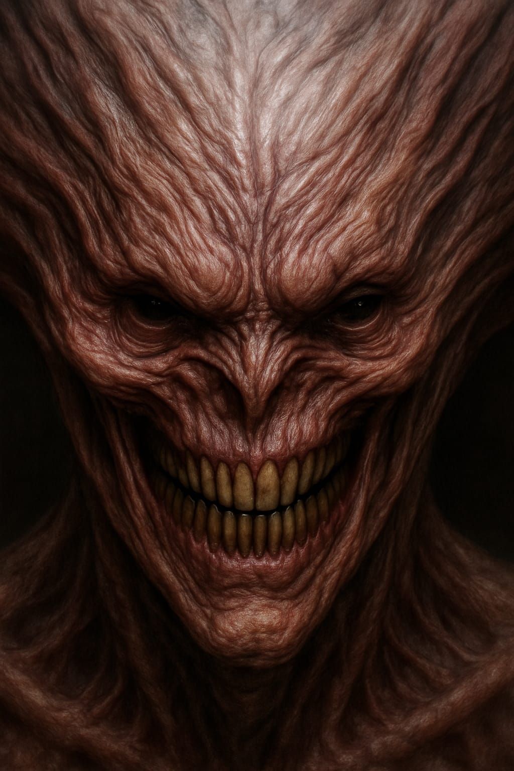 Terrifying horror creation I just made of pure evil mean looking alien creature inspired by the evil monsters from the unknown regions in legends