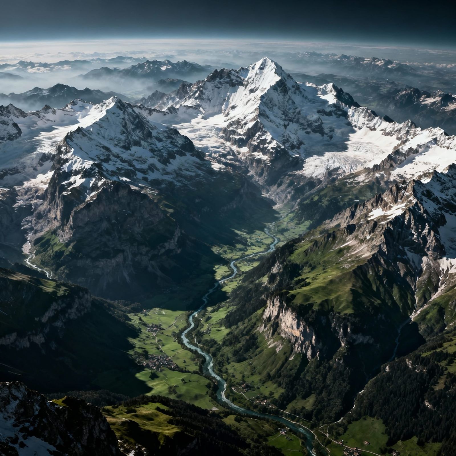 Space view of the Swiss Alps   by @DarK StaR