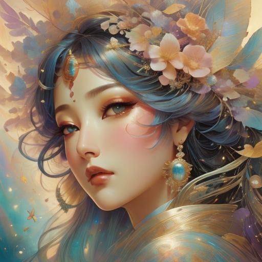 <lora:DynamicCloud SD15:1.0> Gorgeous, by Gil Elvgren, Carne Griffiths, Victo Ngai, Artgerm :: with 3d Shading; clear and sparkling, smooth,...