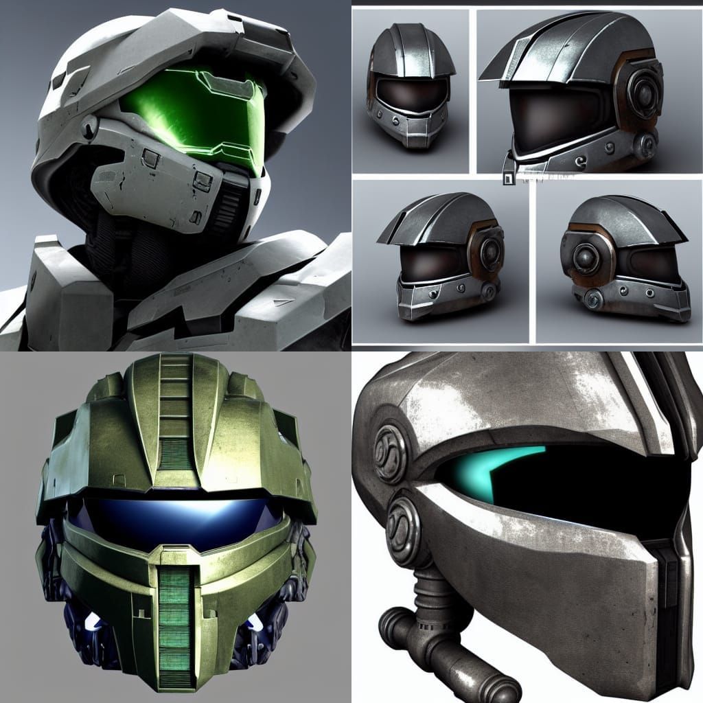 Halo Spartan cyberpunk future war cyborg helmet